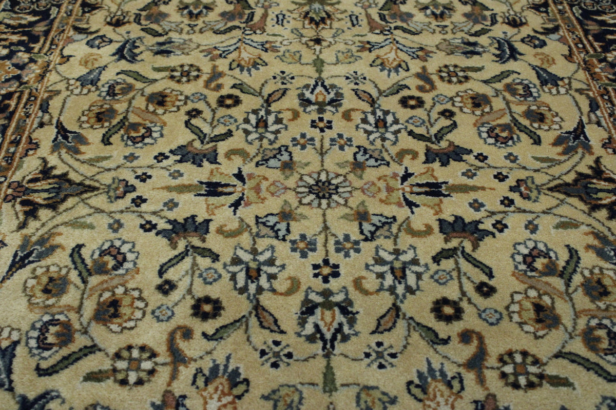Black & Gold Traditional Fine Indo Farahan rug in room setting