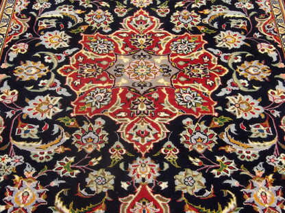 Back of Fine Persian Qum hand-knotted rug
