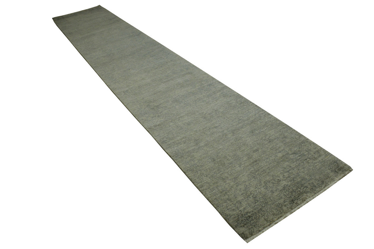 Close-up of wool pile, Gray & Blue rug