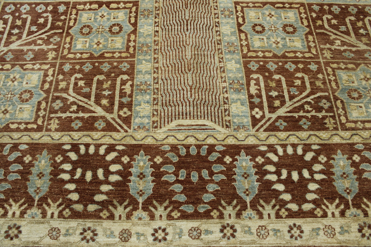 Tribal Vegetable Dye Mamluk rug corner detail