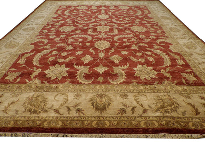 Chobie Oushak / Peshawar hand-knotted wool rug in Rust, 12'0" x 15'0", SKU w743