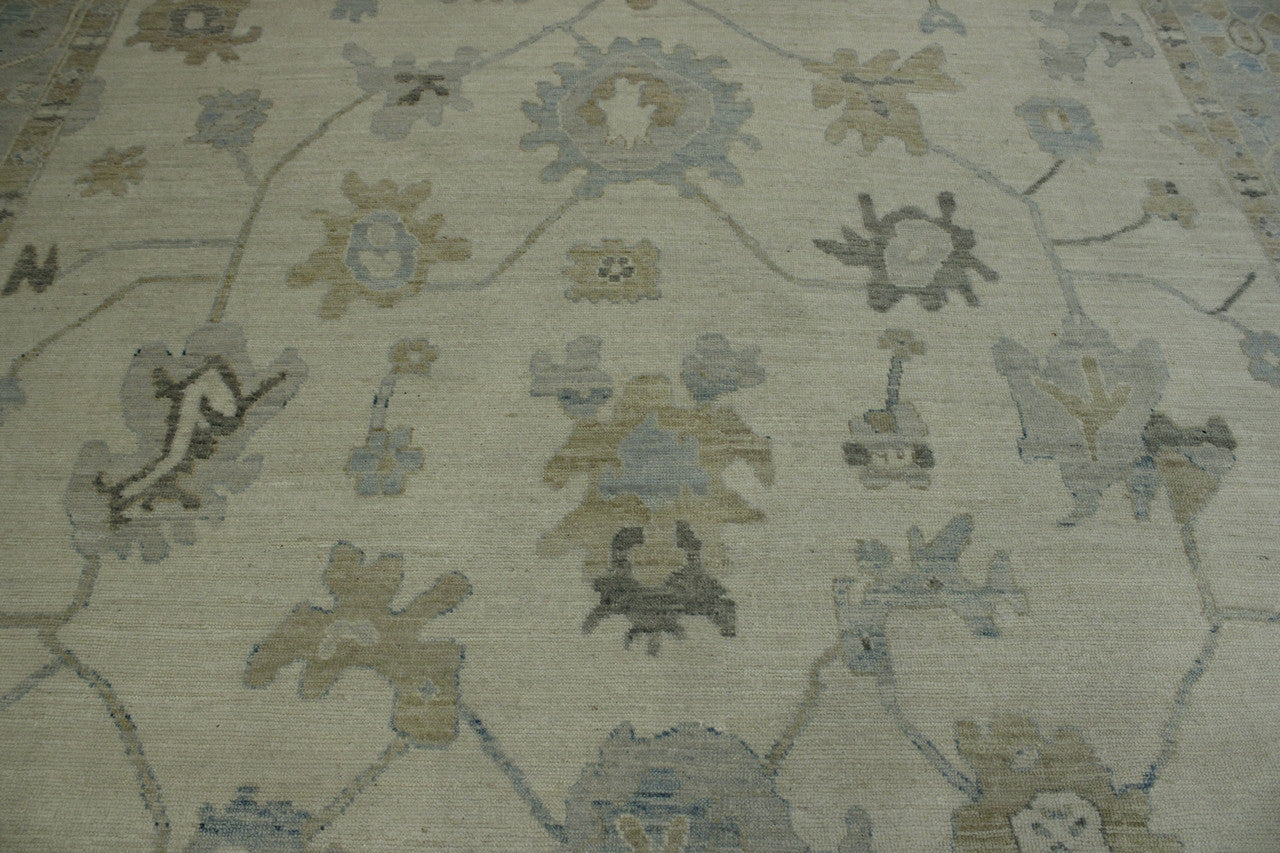 Back of Oushak Wash Chobi hand-knotted rug