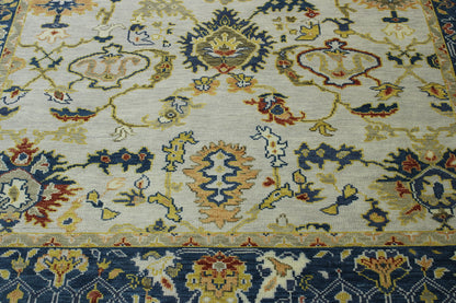Oushak Ziegler rug corner detail