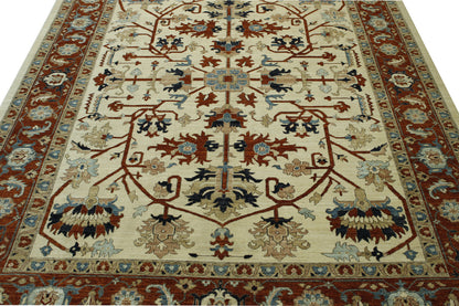Tribal Fine Floral Sherapi rug border detail