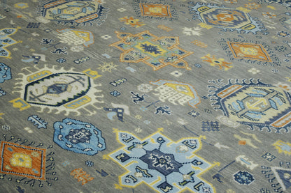 Oushak Ziegler Kazak rug corner detail
