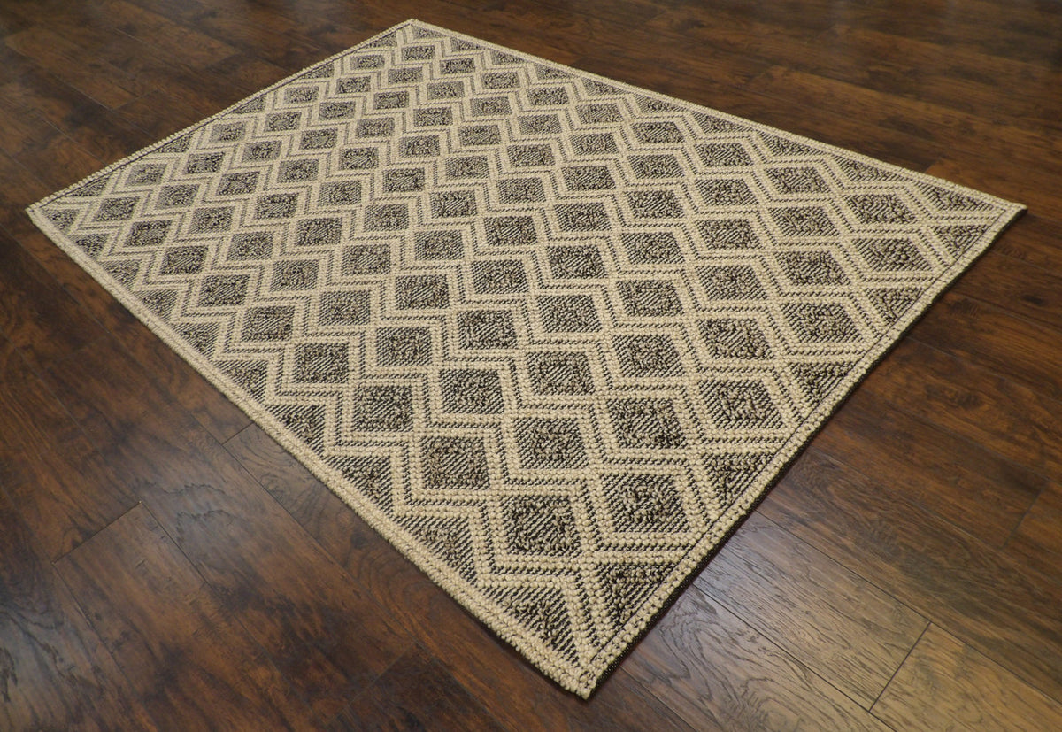 Full view of natural braided rug