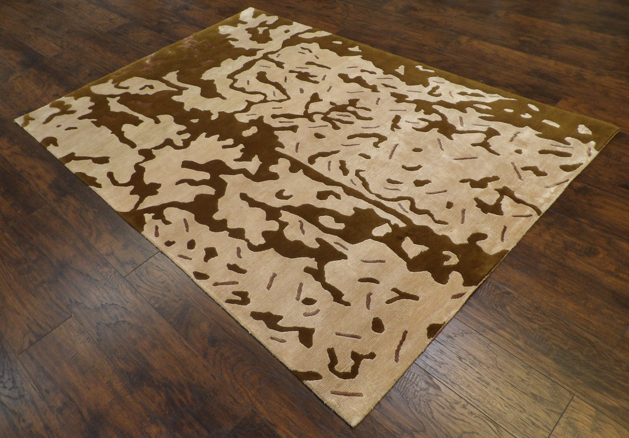 Full view of Transitional Silky Broken Abstract Design rug
