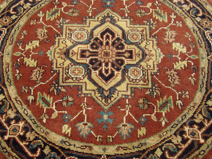 Back of Tribal Heriz hand-knotted rug