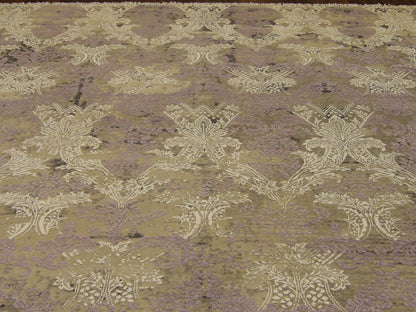 Back of Transitional Abstract Oxidized Design hand-knotted rug