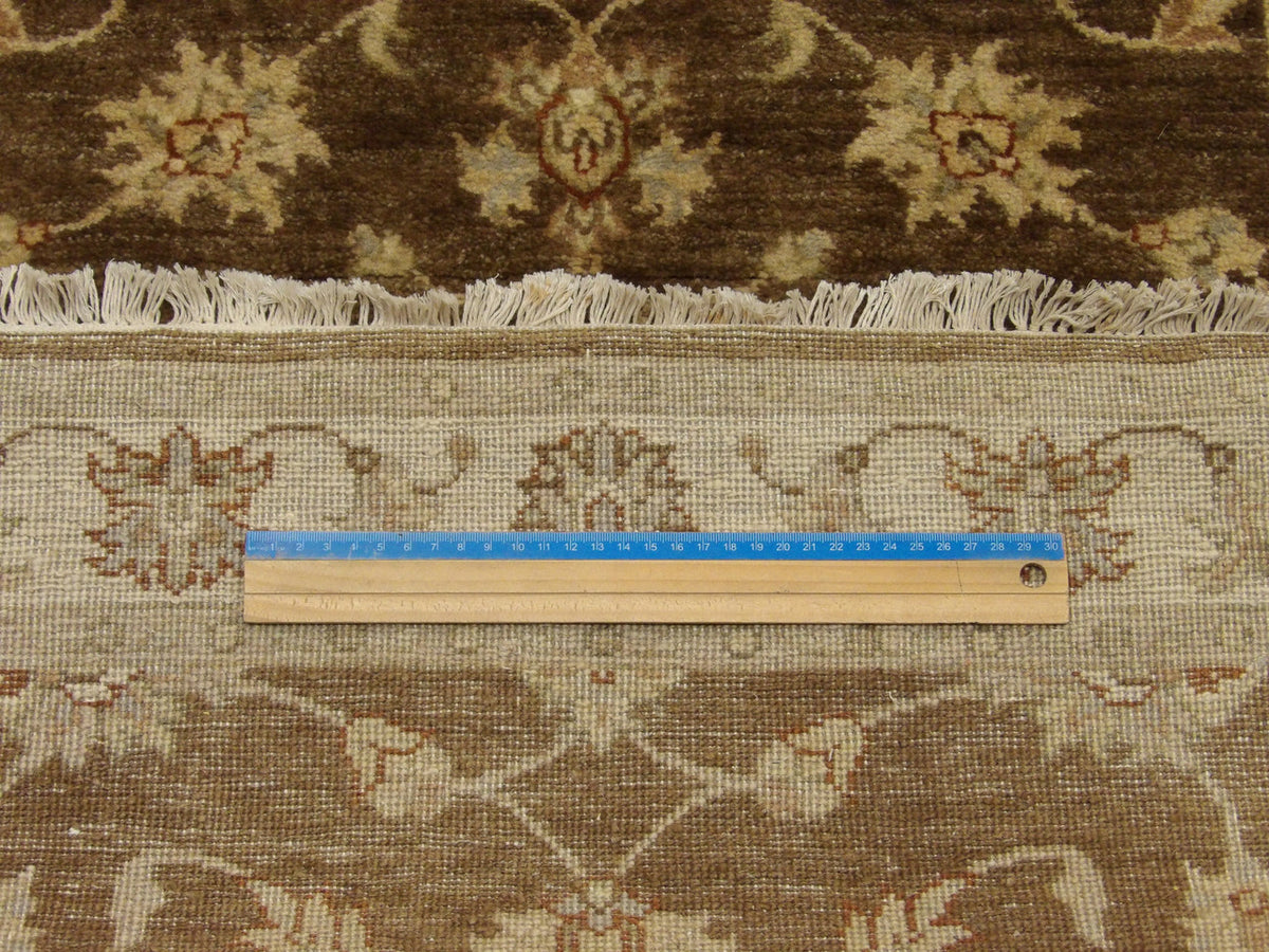 Kashan Oushak / Peshawar hand-knotted wool runner in Brown, 2'9" x 15'10", SKU W1160