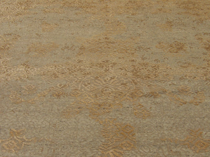 Back of Transitional Broken Design Hand Carved hand-knotted rug