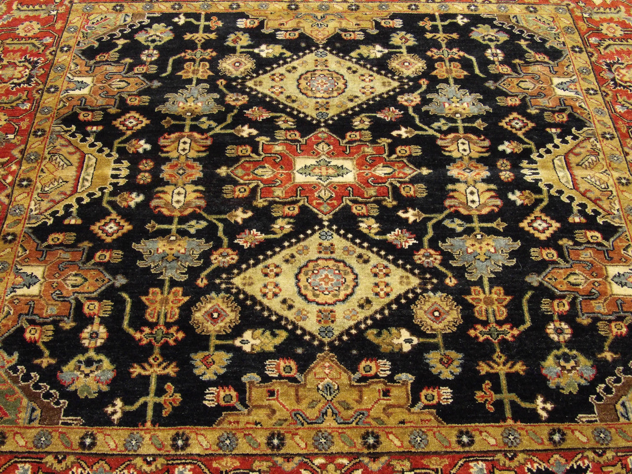 Sherapi tribal rug texture close-up, 100 percent wool