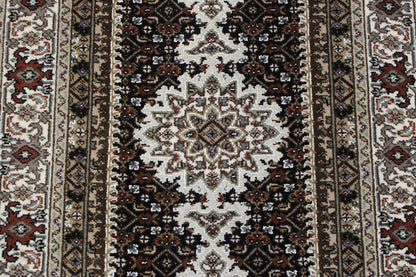 Traditional Qum Design rug corner detail