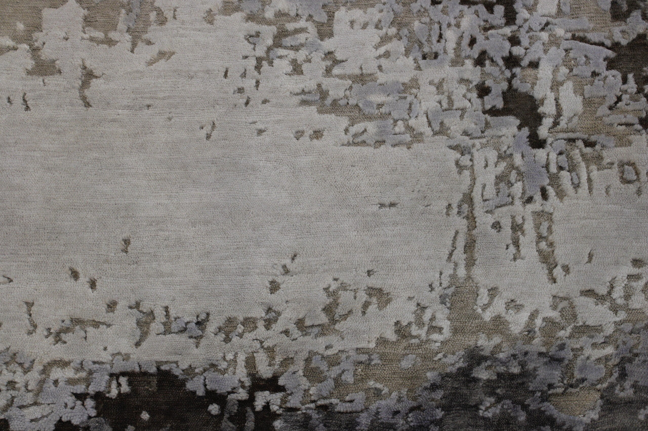 Back of Modern Abstract Broken Design hand-knotted rug