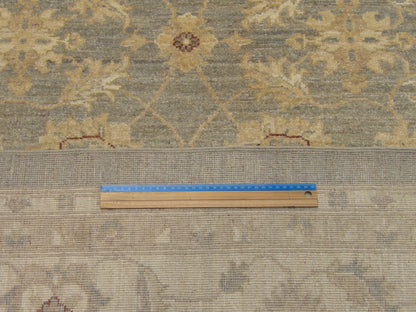 Blue & Beige Oushak Chobi Natural Dye rug in room setting