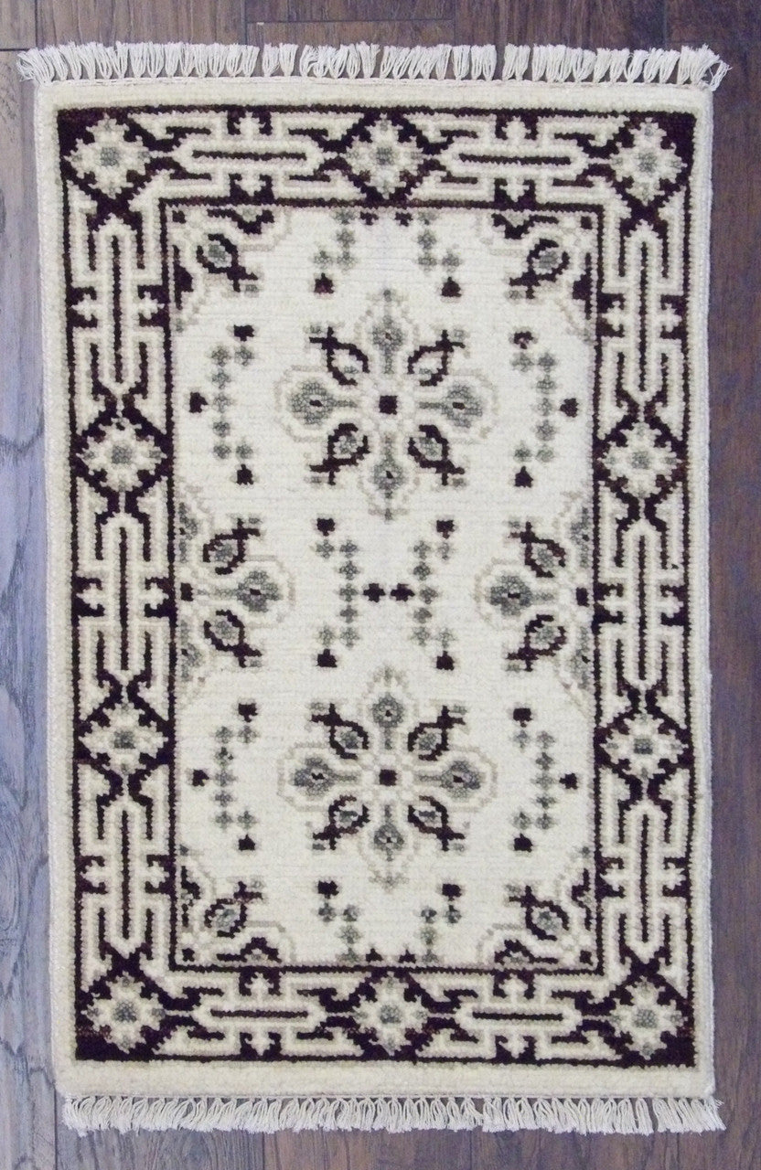Tribal Sherapi Oushak Natural Dye hand-knotted wool rug in Brown & Beige, full view