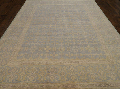 Close-up of wool pile, Blue & Gold rug