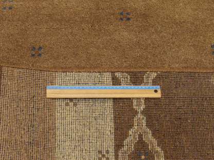 Full room view of tribal modern Gabbeh hand-knotted rug