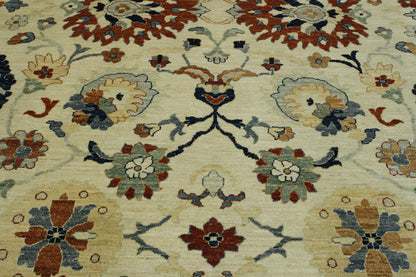 Blue & Beige Tribal Fine Sherapi rug in room setting