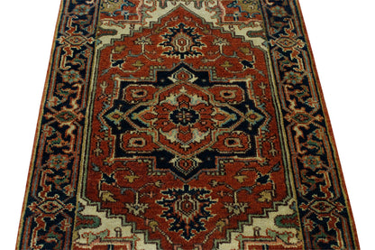 Back of Tribal Antiquty Sherapi hand-knotted rug