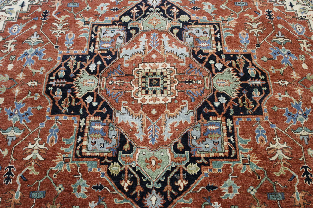 Tribal Fine Sherapi rug border detail