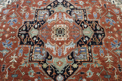 Tribal Fine Sherapi rug border detail