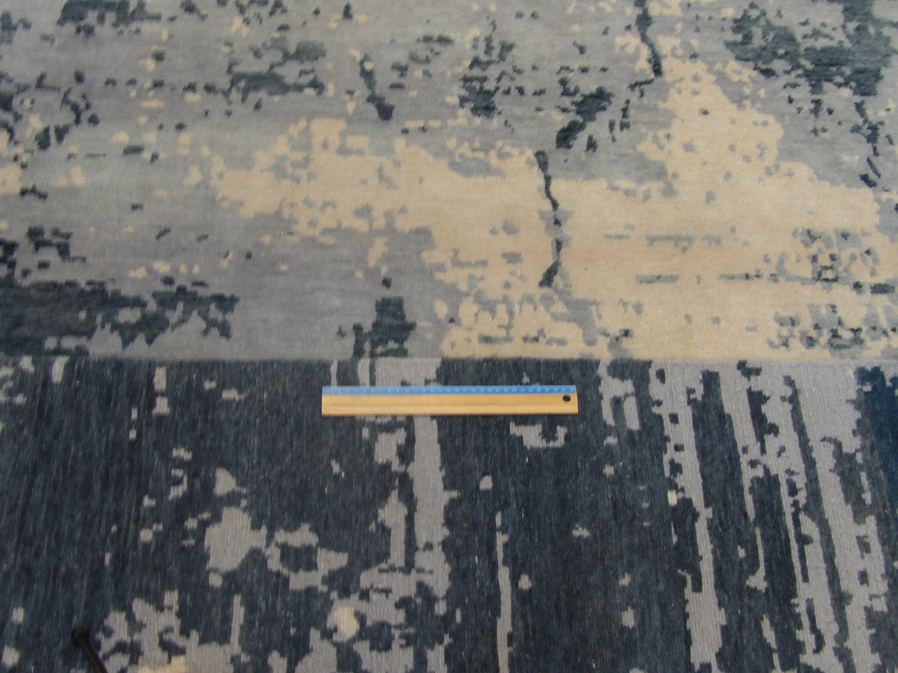 Gray & Teal Modern Abstract Marble Design rug in room setting