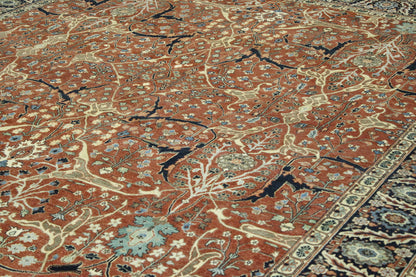 Back of Traditional Fine Haji Jalili hand-knotted rug