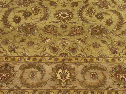 Ziegler tie-dye rug border detail, green and gray