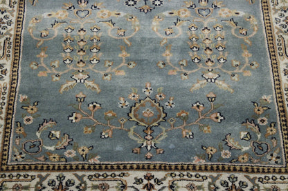 Close-up of wool pile, Blue rug
