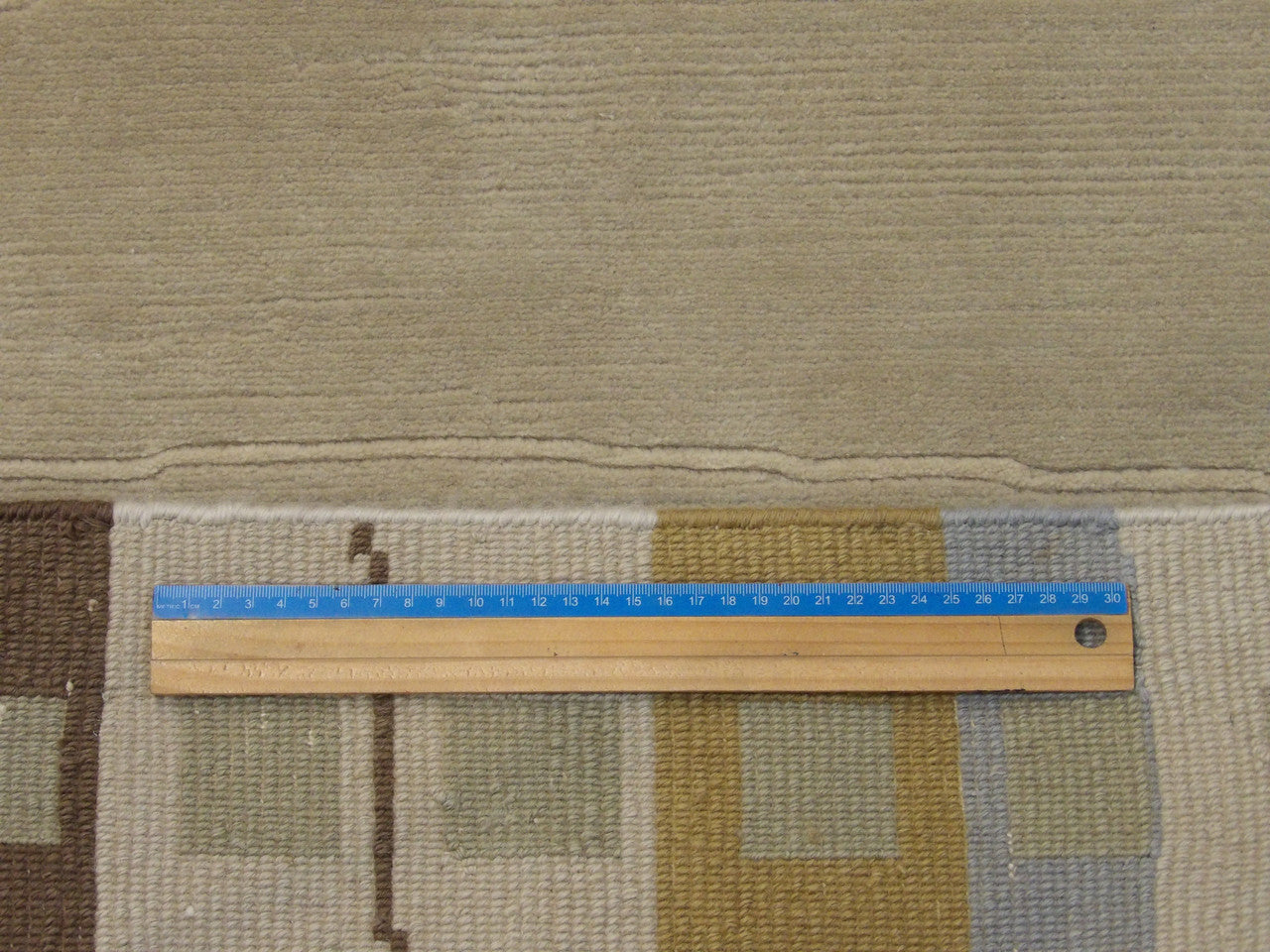 Brown & Beige Modern Geometrical Design rug in room setting
