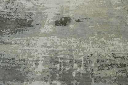 Gray & Silver Modern Abstract Broken Design rug in room setting