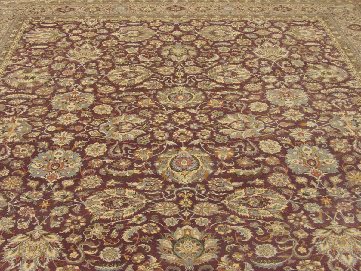 Back of Fine Pak Persian Kashan hand-knotted rug