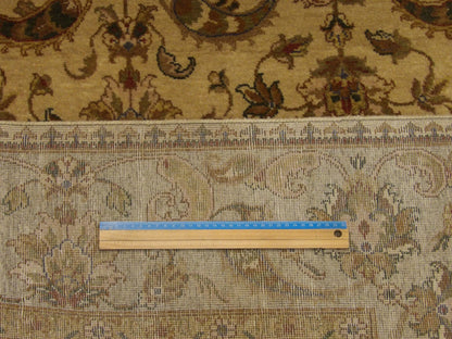 Green & Beige Fine Ziegler Tie Dye rug in room setting