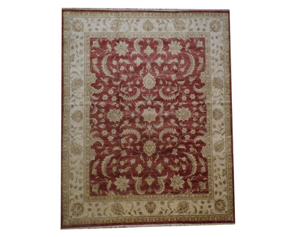 Chobie Oushak / Peshawar hand-knotted wool rug in Rust, 12'0" x 15'0", SKU w743
