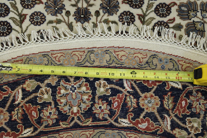 Black & Beige Traditional Fine Heraki rug in room setting
