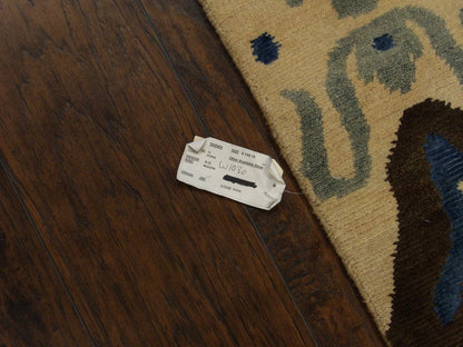 Blue & Gray Transitional Ikat Design rug in room setting