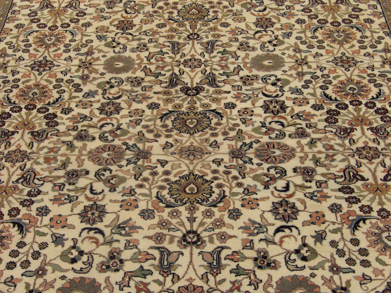 Wool texture close-up, Persian Kashan rug