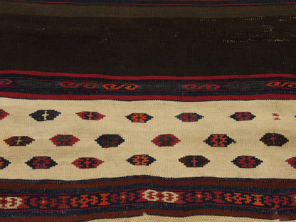 Antique Turkish kilim runner border detail