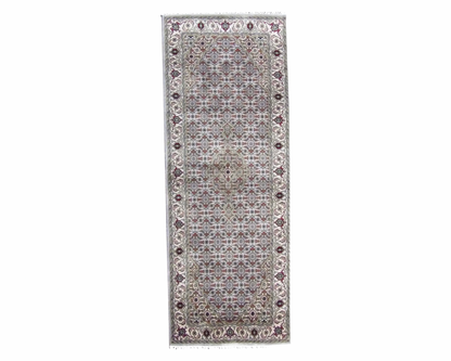 Persian Herati Mir hand-knotted wool rug in Blue & Beige, full view