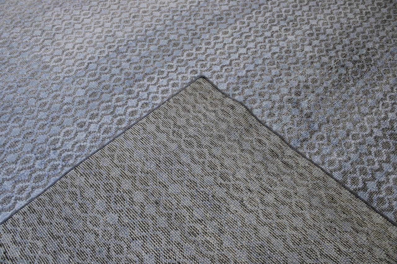 Modern Distressed Moroccan Design rug corner detail