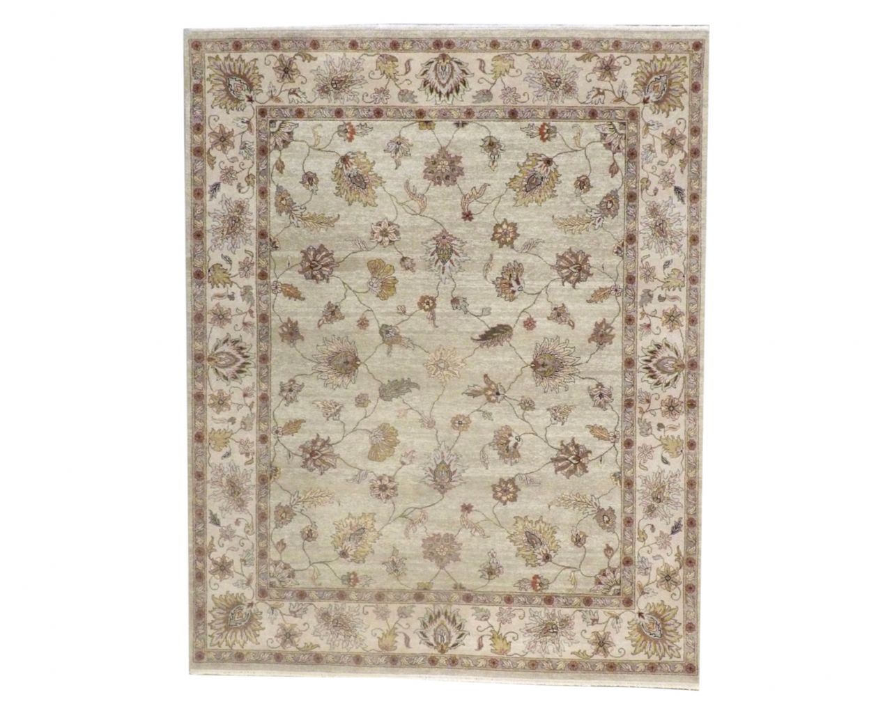 Chobie Oushak / Peshawar hand-knotted wool rug in Green, 7'10" x 9'9", SKU w933