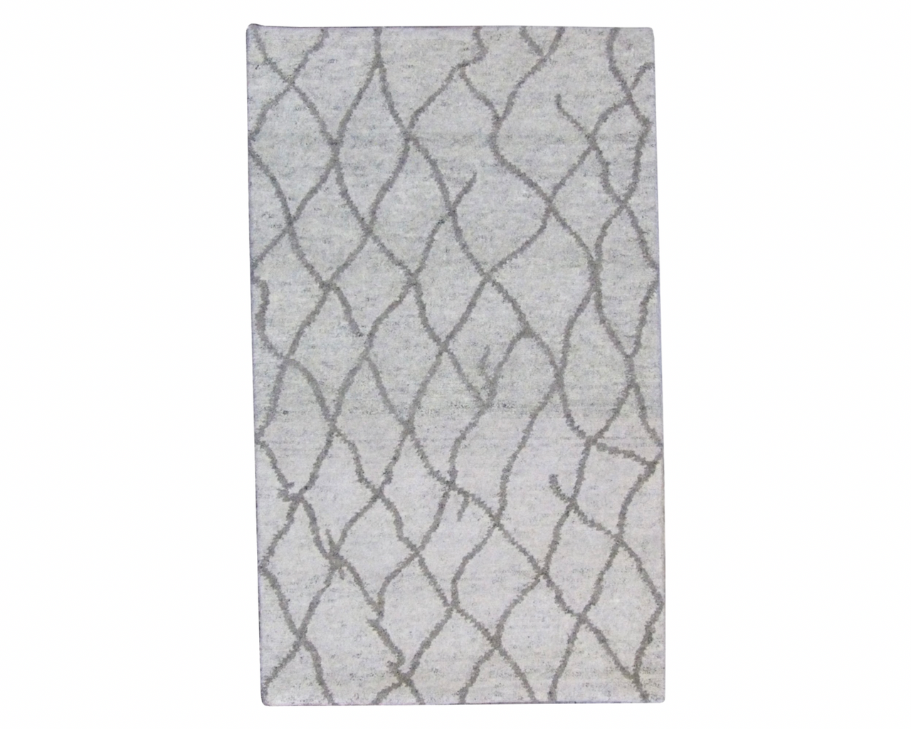 Moroccan Tibetan Weave Design hand-knotted wool-silk rug in Brown & Beige, full view