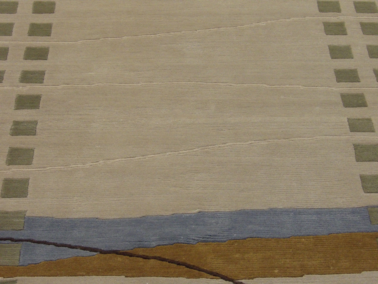 Back of Modern Geometrical Design hand-knotted rug