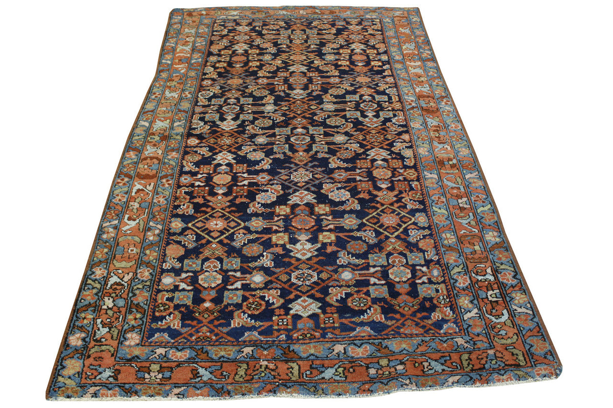 Traditional Antique Mir rug corner detail