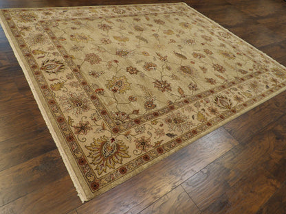 Chobie Oushak / Peshawar hand-knotted wool rug in Green, 7'10" x 9'9", SKU w933