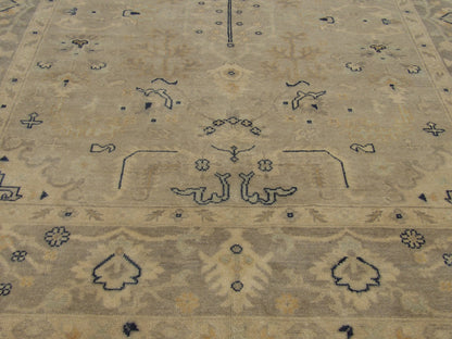 Turk Oushak Vegetable Dye Wash rug border detail