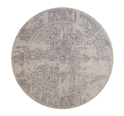 Modern Abstract Broken Design hand-knotted wool-silk rug in Blue & Gray, full view