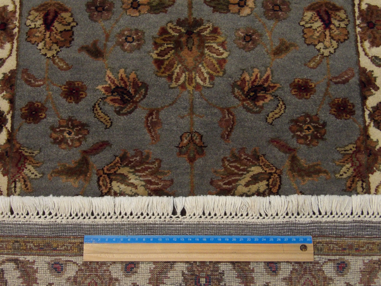 Full view of Jaipur Kashan hand-knotted wool-silk runner