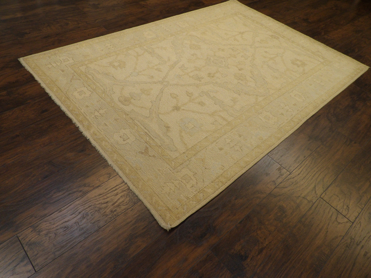 Oushak pattern detail, natural dye rug